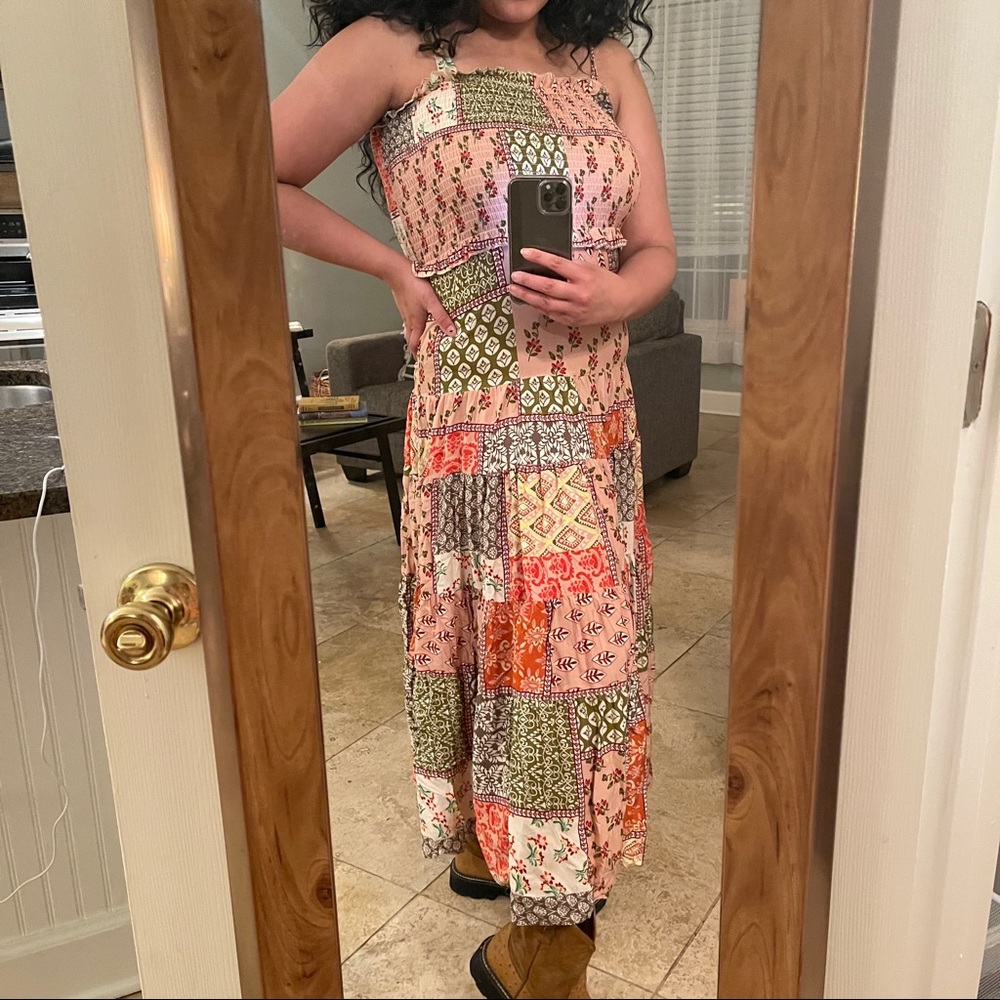 Boho patchwork maxi dress